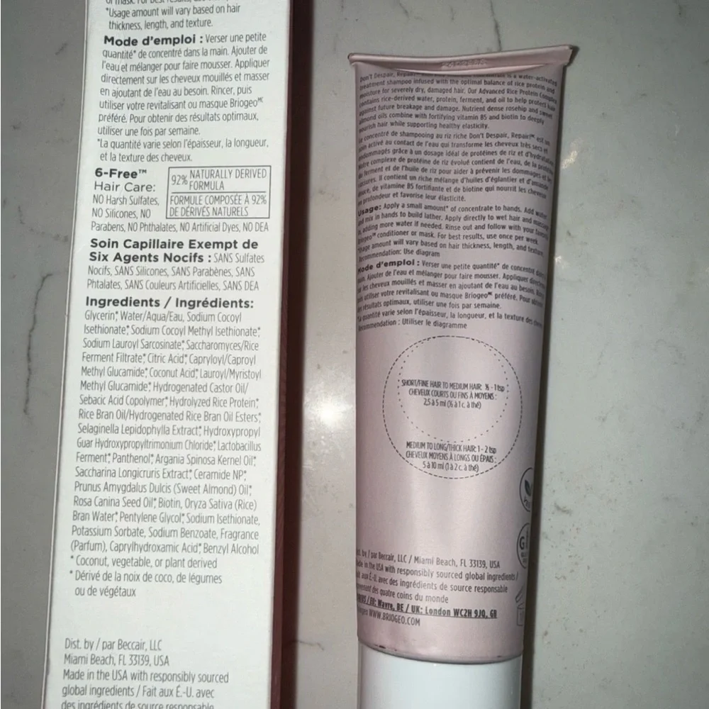 Briogeo Don’t despair Repair! Rice concentrate shampoo